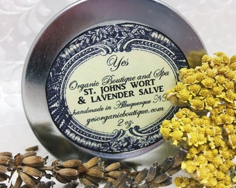 St. John's Wort and Lavender Salve - Great for muscle soreness & nerve pain - Calms Anxiety - Heals Damaged Skin