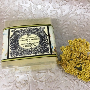 Tobacco & Bay Leaf Soap - Natural, Handcrafted, Nourishing Bar - With Olive, Coconut and Hemp Seed Oils - Clean, Fresh Scent