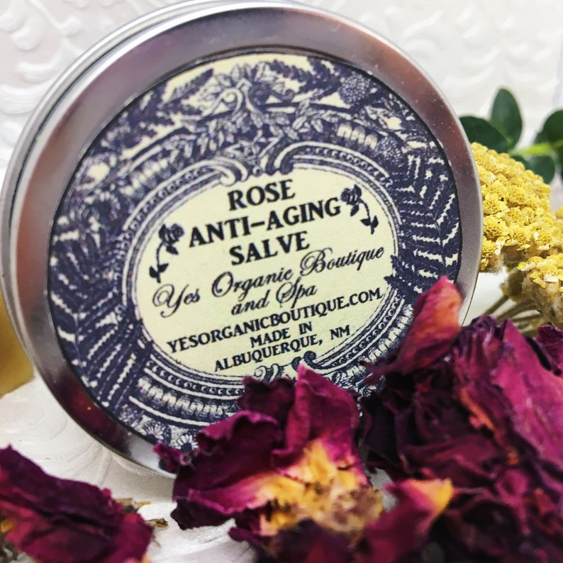 Rose Anti-Aging Salve with Frankincense, Calendula, Chamomile, Arnica, Yarrow Regenerates Maturing Skin image 1