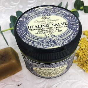 Healing Salve - Organic - for Cuts, Scrapes Rough Skin - with Aloe & Shea Butter, Plantain Leaf, Calendula, Witch Hazel, Elderflower