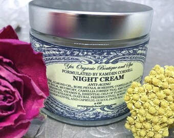 Night Cream - Rejuvenating, Age-Defying & Aphrodisiac Essential Oil Blend of  Rose and Ylang-Ylang - With Almond Oil, Jojoba, Cocoa Butter