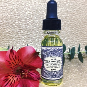 Lash and Brow Growth Serum - Natural Lash & Brow Boost - for longer lashes and fuller brows - with Castor Oil, Jojoba Oil, Vitamin E