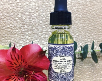 Wimpernserum - Natürliches Wimpernserum - für längere Wimpern und vollere Augenbrauen - mit Rizinusöl, Jojobaöl, Vitamin E
