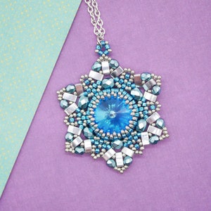 Tutorial &#39;Snow Day&#39; Beaded Pendant Pattern. Beading Pattern. Digital download. PDF!
