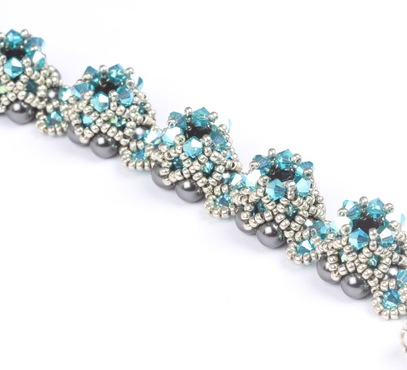 Tutorial for 'Pretty Crowns All in a Row' Bracelet. Beading Pattern. PDF image 2