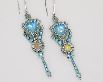 Tutorial 'Sea Breeze' Earrings Beading Pattern. Digital download. PDF!