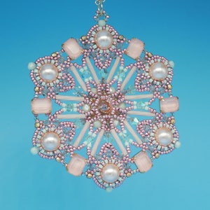 Tutorial &#39;Peaches & Cream&#39; Pendant Beading Pattern. Digital download. PDF!