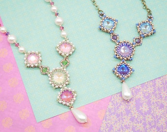 Tutorial 'Penelope' Necklace Beading Pattern. Digital download. PDF!