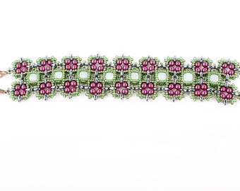 Tutorial Moroccan Squares Bracelet. Beading Pattern. PDF!