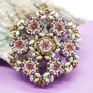 Tutorial &#39;Snow Crystal&#39; Beaded Christmas Ornament. Beading Pattern. Digital download. PDF!
