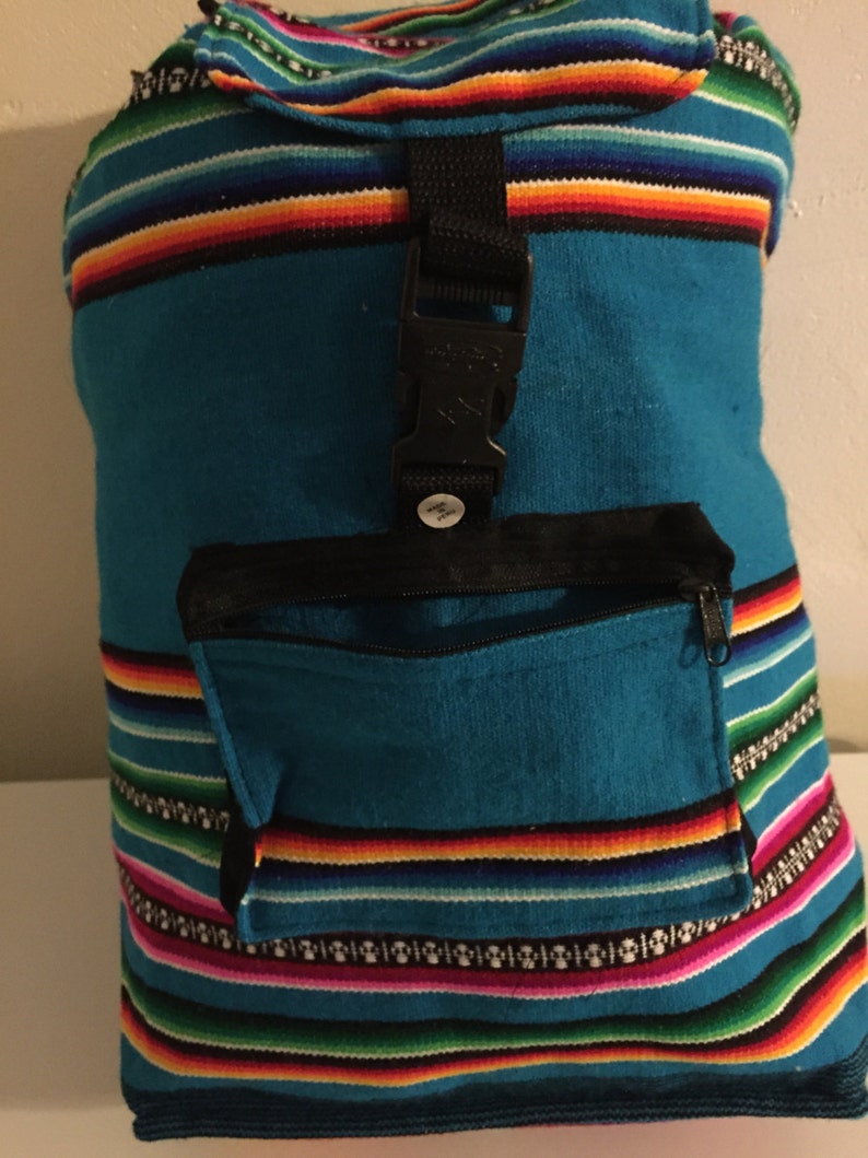 Backpack Teal BlueRainbow Color. Beach Bag