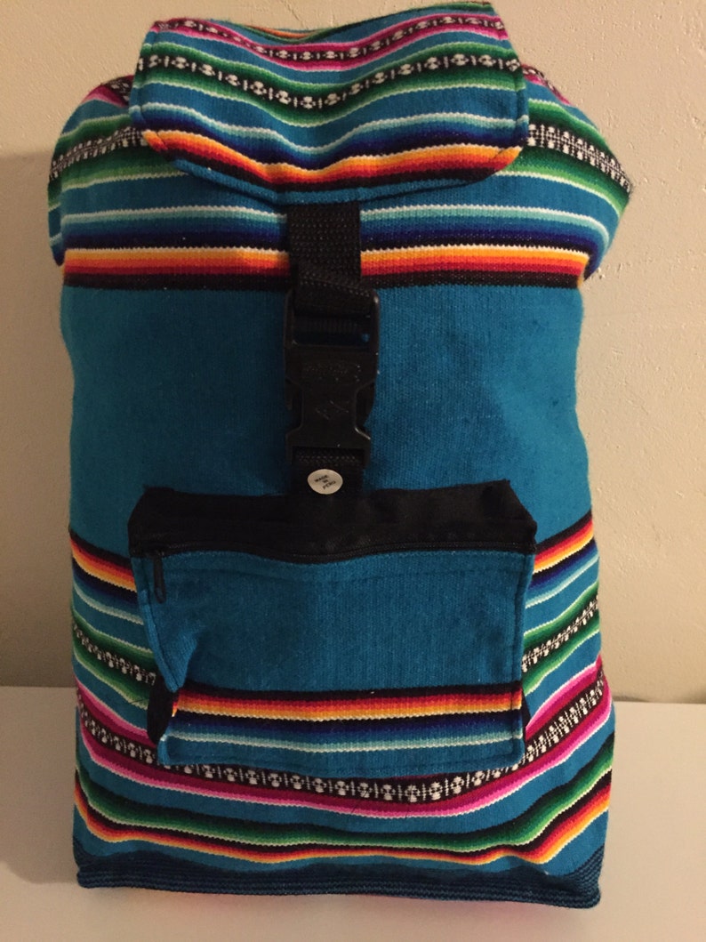 Backpack Teal BlueRainbow Color. Beach Bag