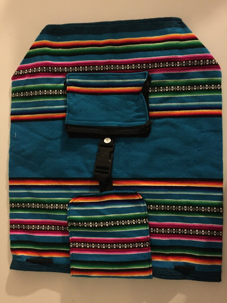 Backpack Teal BlueRainbow Color. Beach Bag