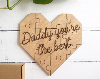 Personalised Heart Shape Engraved Wooden Jigsaw Puzzle