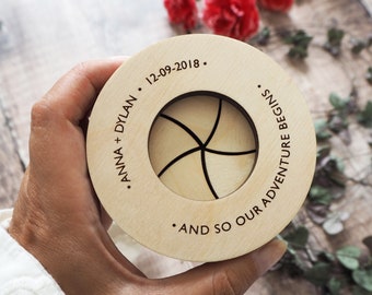 Personalised Wooden Couples Wedding Ring Box