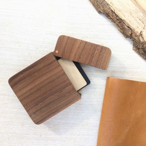 Walnut wood credit card holder image 2