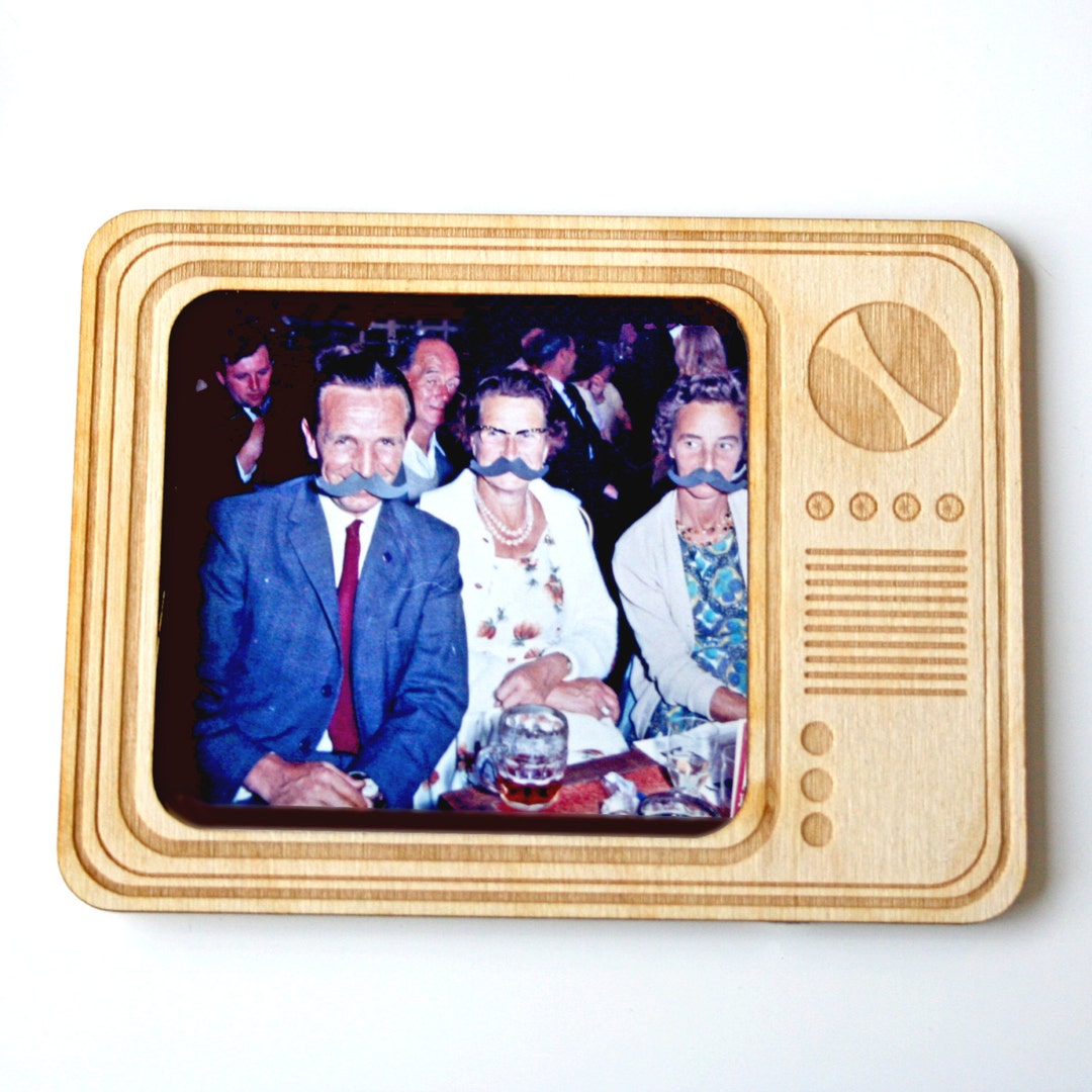 Photo Frame Fridge Retro Tv Wooden Photo Frame Gift for