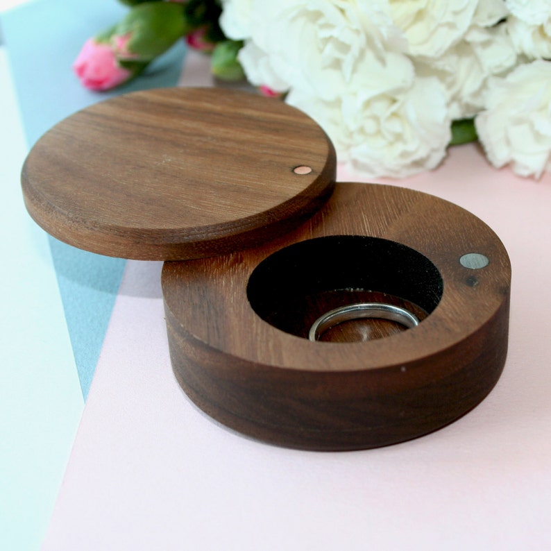 Wooden Wedding Ring Box Wood Wedding Band Box image 5