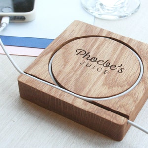 Solid Oak Desk Tidy Coaster and Cord Organiser image 2