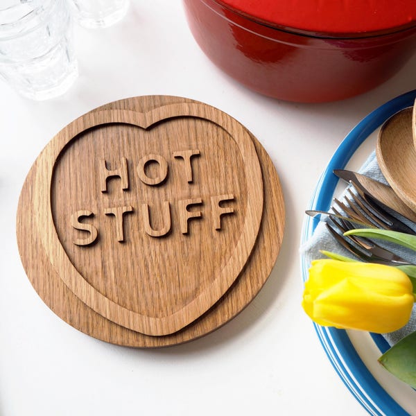 Solid Oak Hot Stuff Trivet