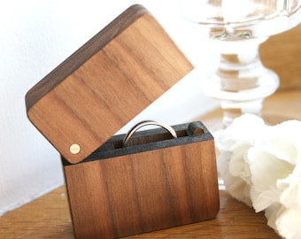 Wooden wedding ring box - walnut wedding band box