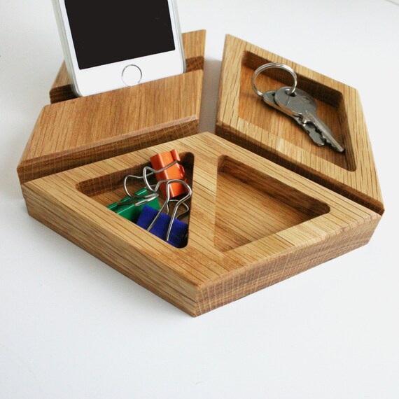 Wooden Natural Oak Desk Tidy Etsy