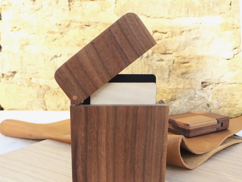 Walnut wood credit card holder image 3