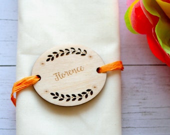 Wooden personalised place settings