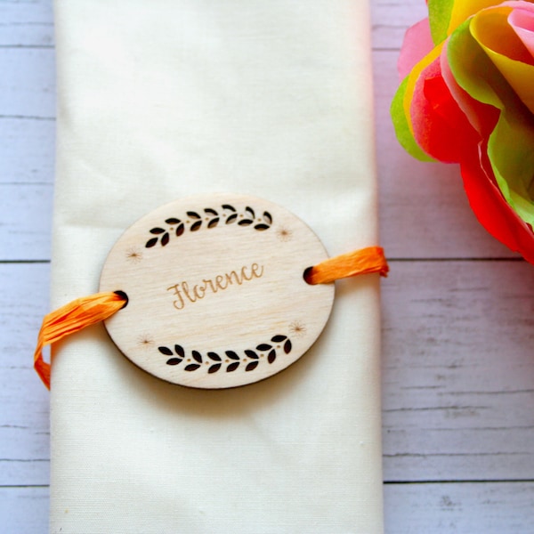 Wooden personalised place settings