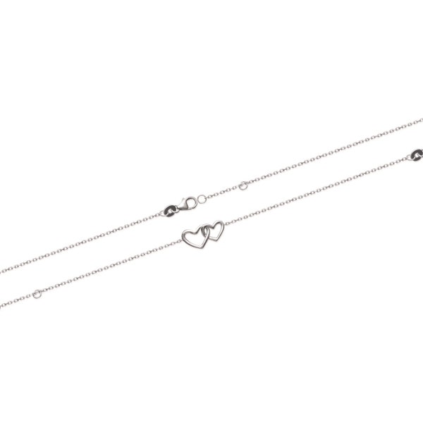 Bracelet coeurs entrelacés enlacés argent 925 rhodié