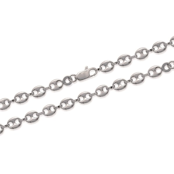 Bracelet en argent 925/000 - Maille grains de café bombés