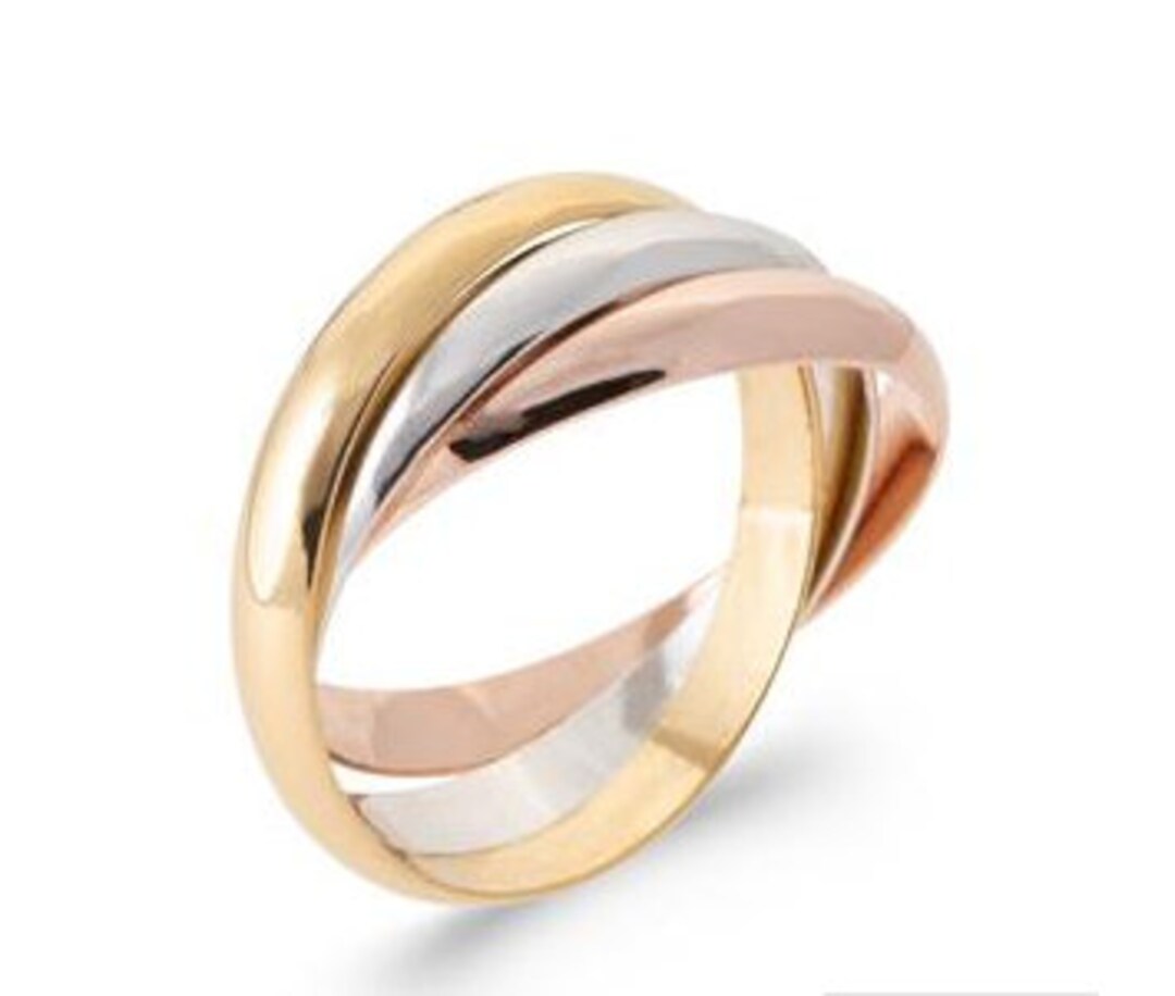 bague homme trois anneaux argent massif entrelacés très mode
