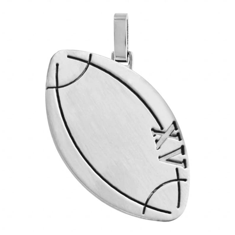 Pendentif BALLON DE RUGBY Acier Gravé Personnalisé image 1