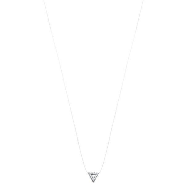 Collier Nylon transparent triangle argent 925 rhodié et oxydes de zirconium