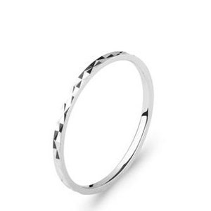 Bague fine Anneau Motifs Géométriques Empilable Argent 925 Rhodié