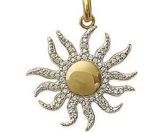 Pendentif Soleil Plaqué Or 18 carats