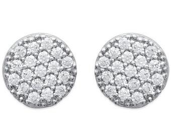 Boucles d'oreilles en argent 925/000 rhodié et oxyde de zirconium