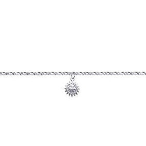 Rhodium 925 silver Sun anklet chain image 2