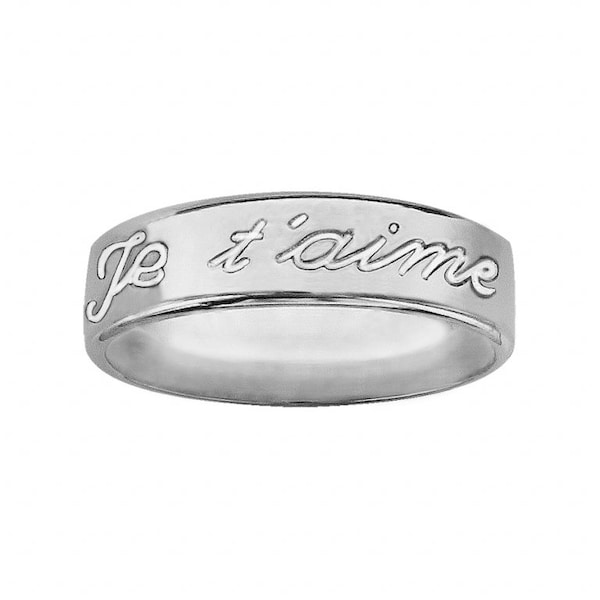 Alliance Bague Homme Je t'aime Gravure Gravée Personnalisée