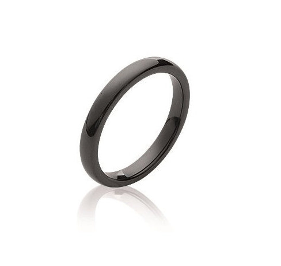 Bague Céramique Noire My Bendel - Incassable, Sans Nickel, Ne Décolore Pas - Cadeau Luxe