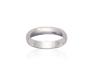 Alliance Femme Homme Argent 925 Rhodié - 4mm