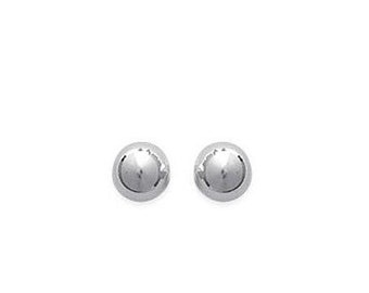 Boucles d'oreilles boules 5mm Argent 925 rhodié