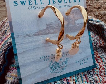 Pearl hoop earrings