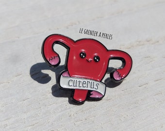 Enamel pin cute uterus