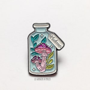 Enamel pin Jar of mushrooms