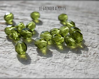 Facettes de Bohème 4 mm Dark Olivine X 50