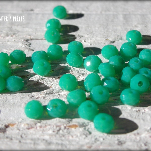 50 Perles Abacus 3 mm Green Turquoise