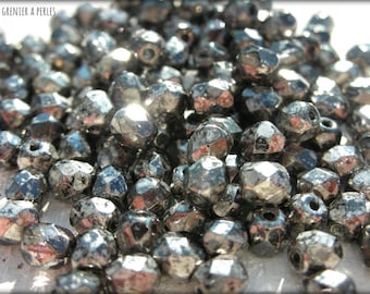 50 Facettes 4 mm Crystal Antique Chrome 18549