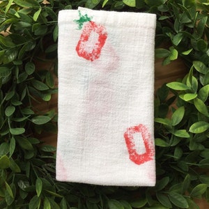 Ohio State - Mini Blanket - Swaddle Blanket - Lovey - Cotton -  Red - Hand Stamped - Vintage Inspired - You Pick Paint Color