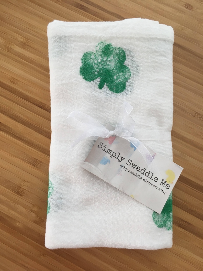 Shamrock Baby Blanket Swaddle Blanket GREEN Cotton Etsy